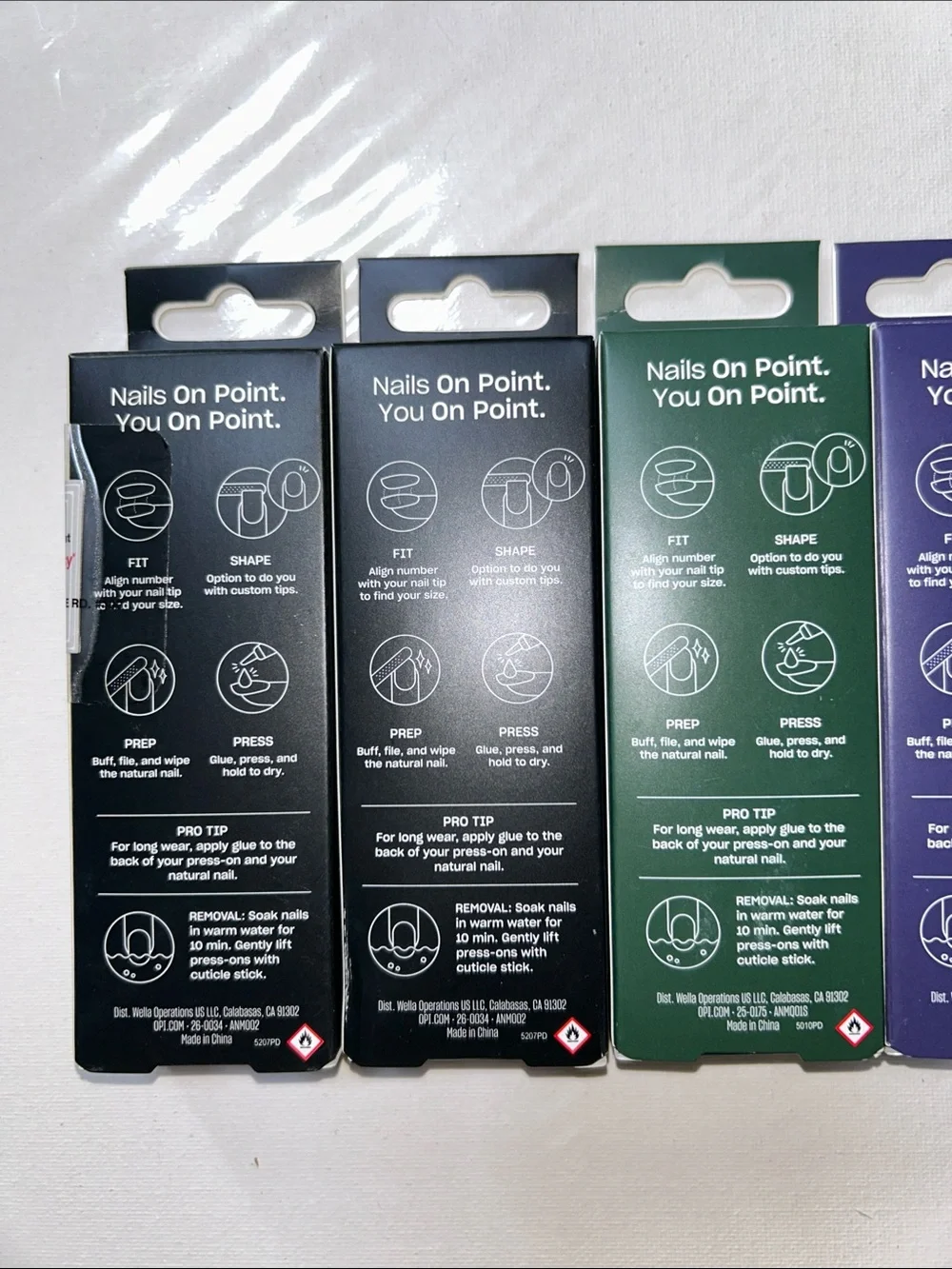 8x OPI On Point Press-On Nails Variety Pack